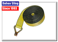 Yellow Wire Hook Truck Winch Straps , Vehicle Recovery Strap Lightweight